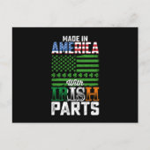 Made in America with Irish Parts St Patrick's Day Postkarte (Vorderseite)