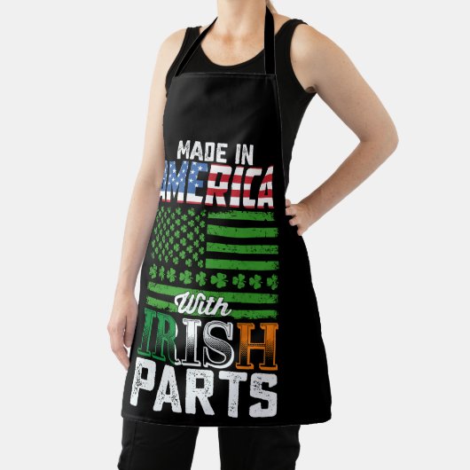 Made in America with Irish Parts St Patrick's Day Schürze (InSitu)