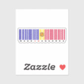 Made in Andorra Barcode Flag Sticker (Blatt)