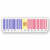 Made in Andorra Barcode Flag Sticker (Vorderseite)