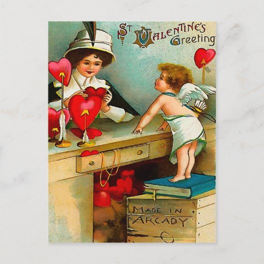 Made in Arcady - Valentinstag Gruß Feiertagspostkarte (Vorderseite)