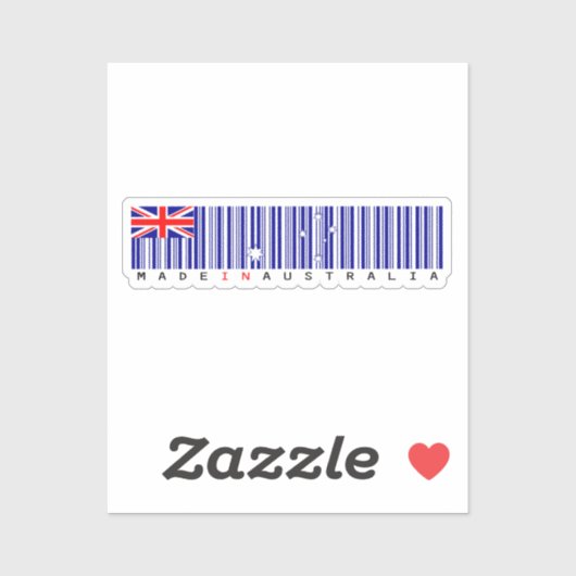 Made in Australia Barcode Flag Sticker (Blatt)