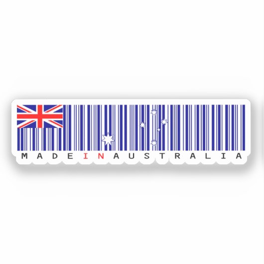 Made in Australia Barcode Flag Sticker (Vorderseite)