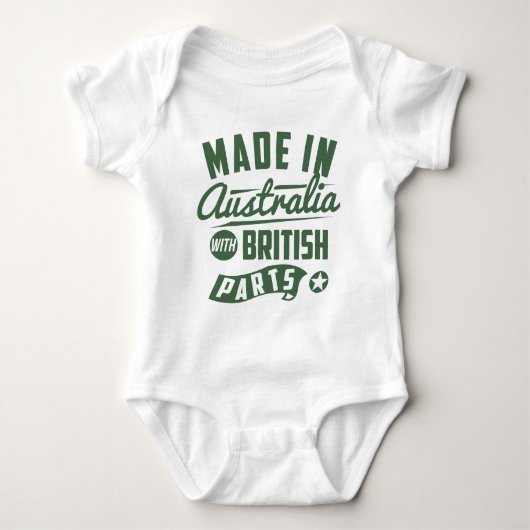 Made in Australia mit British Parts Baby Strampler (Vorderseite)