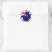 Made in Australia mit Round Flag and Text Runder Aufkleber (Tasche)