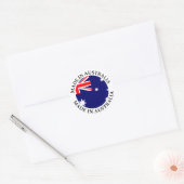 Made in Australia mit Round Flag and Text Runder Aufkleber (Umschlag)