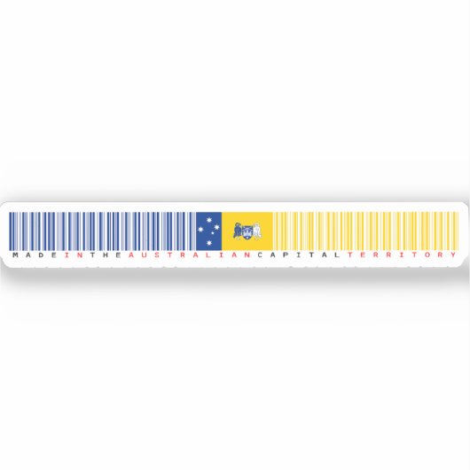 Made in Australian Capital Territory Barcode Flag Aufkleber (Vorderseite)