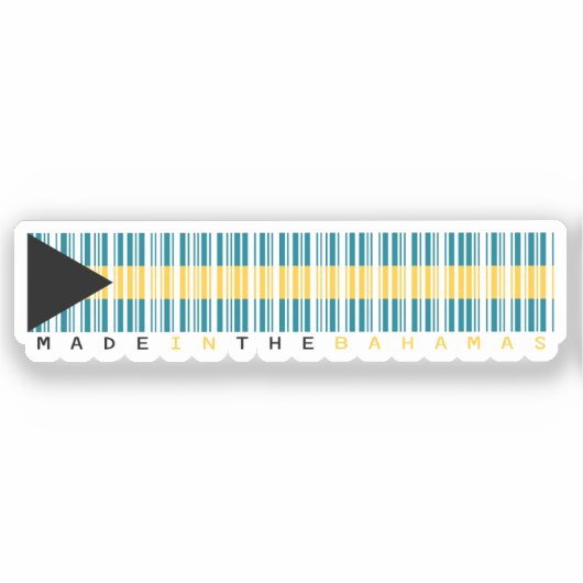 Made in Bahamas Barcode Flag Aufkleber (Vorderseite)