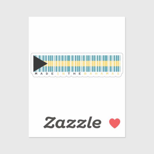 Made in Bahamas Barcode-Flagge Aufkleber (Blatt)