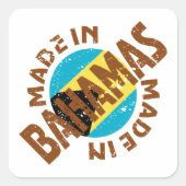 Made in Bahamas Quadratischer Aufkleber (Vorderseite)