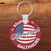 Made in Baltimore Maryland USA Flag Schlüsselanhänger (Vorderseite)