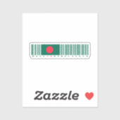 Made in Bangladesh Barcode Flag Sticker (Blatt)