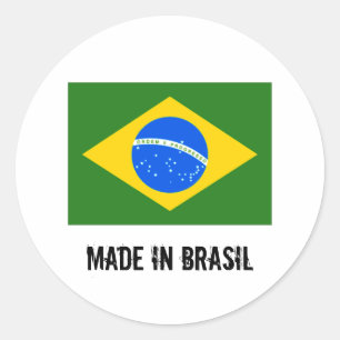 Made in Brasil große runde Aufkleber