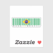 Made in Brazil Barcode Flag Sticker (Blatt)