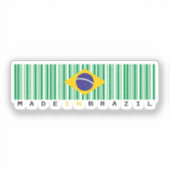 Made in Brazil Barcode Flag Sticker (Vorderseite)