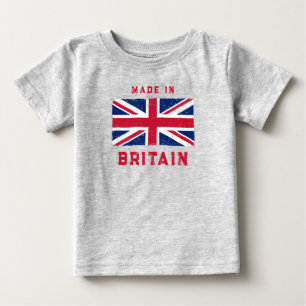 "Made in Britain" (roter Text) Vintage Union Jack Baby T-shirt