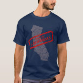 Made in California Grunge Map Navy Blue T - Shirt (Vorderseite)