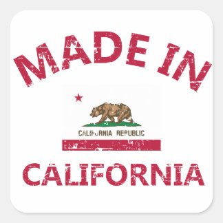 Made in California Quadratischer Aufkleber