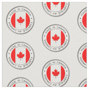 Made in Canada, Fabrique Au Canada, on White Stoff