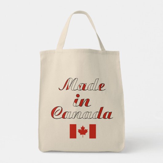 Made in Canada Natural Beige Grocery Tote Bag Tragetasche (Rückseite)