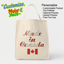 Made in Canada Natural Beige Grocery Tote Bag Tragetasche