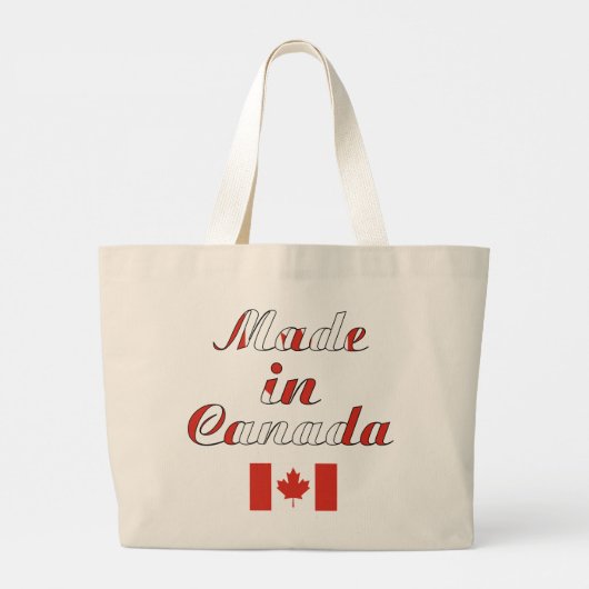 Made in Canada Natural Beige Jumbo Tote Bag Jumbo Stoffbeutel (Rückseite)