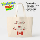 Made in Canada Natural Beige Jumbo Tote Bag Jumbo Stoffbeutel