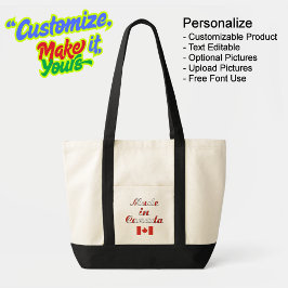 Made in Canada Natural & Black Tote Bag Tragetasche
