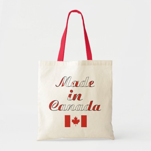 Made in Canada Natural & Red Budget Tote Bag Tragetasche (Vorne)