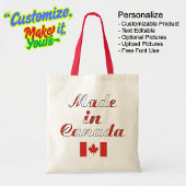 Made in Canada Natural & Red Budget Tote Bag Tragetasche