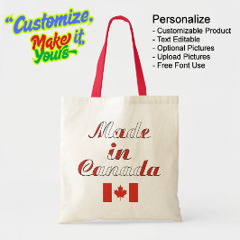 Made in Canada Natural & Red Budget Tote Bag Tragetasche
