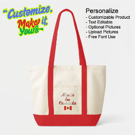 Made in Canada Natural & Red Tote Bag Tragetasche