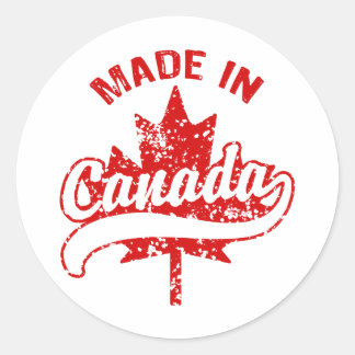 Made in Canada Runder Aufkleber