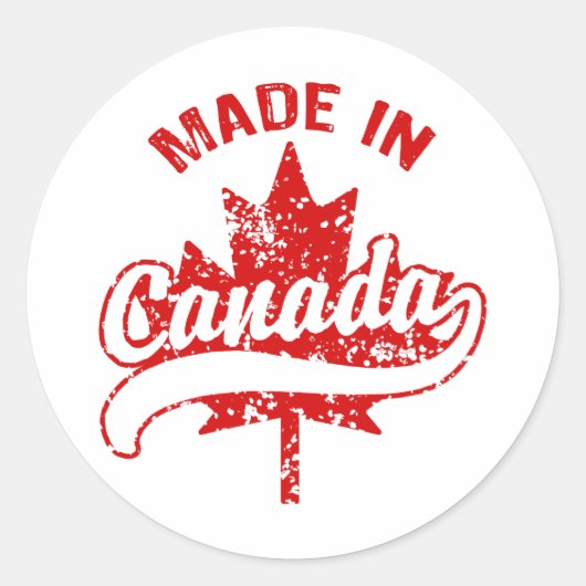 Made in Canada Runder Aufkleber (Vorderseite)