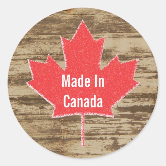 Made in Canada Rustic Aufkleber (Vorderseite)