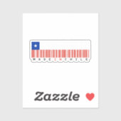 Made in Chile Barcode Flag Sticker (Blatt)