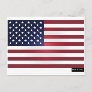 Made in China - US-Flagge Postkarte