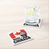 Made in Chinada Panda - Chinese Canadian Rechteckiger Pappuntersetzer (Vor Ort)