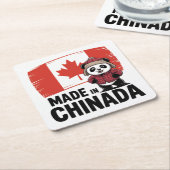 Made in Chinada Panda - Chinese Canadian Rechteckiger Pappuntersetzer (angewinkelt)