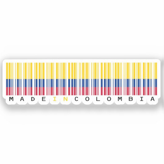 Made in Colombia Barcode Flag Sticker (Vorderseite)