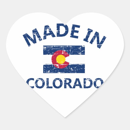 Made in Colorado Herz-Aufkleber (Vorderseite)