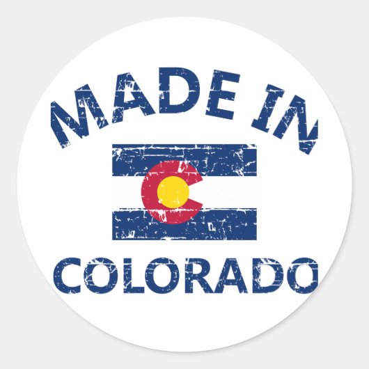 Made in Colorado Runder Aufkleber (Vorderseite)