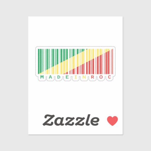 Made in Congo Barcode Flag Sticker (Blatt)