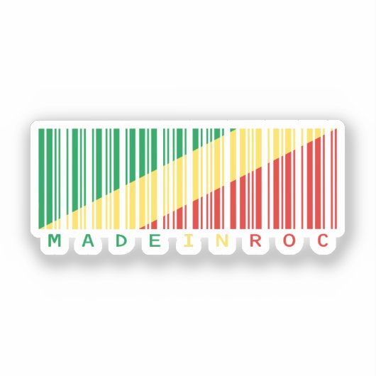 Made in Congo Barcode Flag Sticker (Vorderseite)
