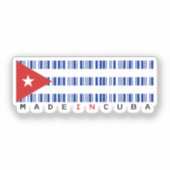 Made in Cuba Barcode Flag Aufkleber (Vorderseite)