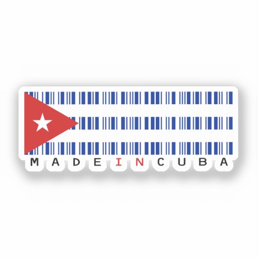 Made in Cuba Barcode Flag Aufkleber (Vorderseite)