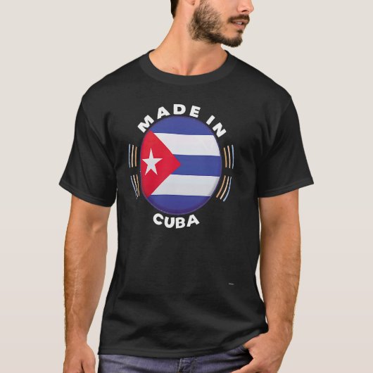 Made In Cuba Vintage Cuban Flag T-Shirt (Vorderseite)