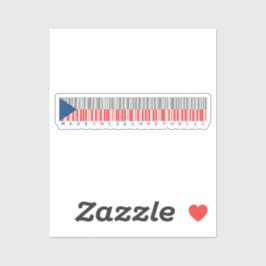 Made in Czech Republic Barcode Flag Aufkleber