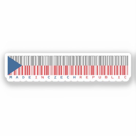Made in Czech Republic Barcode Flag Aufkleber (Vorderseite)
