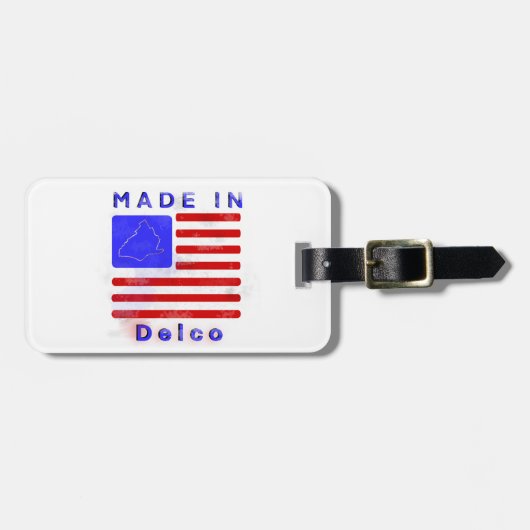 Made in Delco benutzerdefinierbar Gepäckanhänger (Vorderseite horizontal)